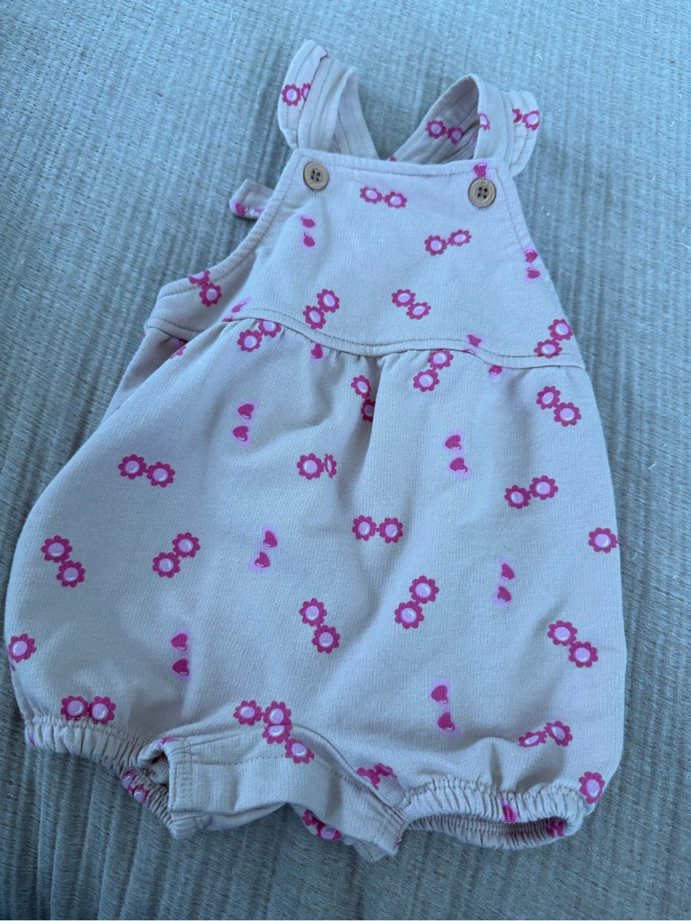 Girls' Pink Floral Bubble Romper - Soft Cotton One-Piece